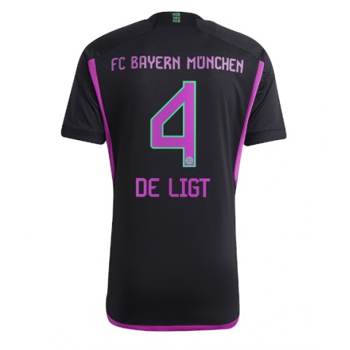 Maillot de foot Bayern Munich Matthijs de Ligt #4 Extérieur 2023-24 Manches Courte